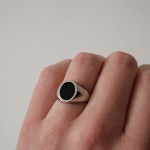 Eclipse Signet Ring - Sterling Silver Onyx Edition